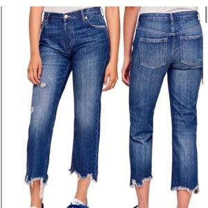 We the Free Free People Maggie Midrise Straight Leg Distressed Jean SZ 30